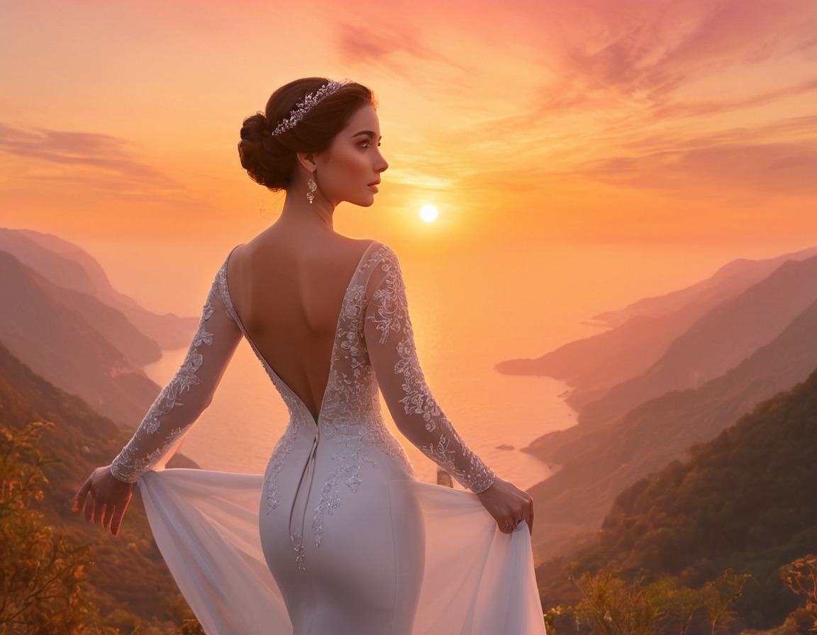 elegant, beauty, sunset, stunning, woman