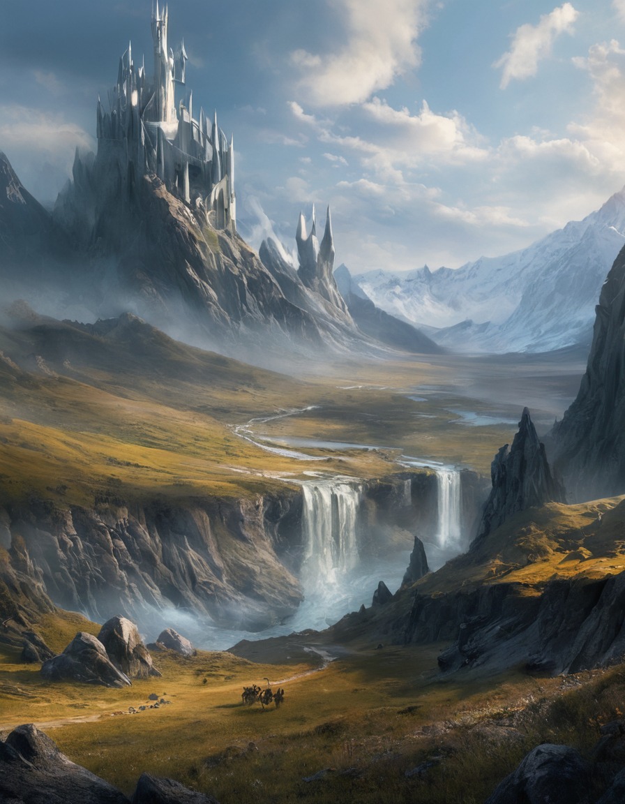 fantasy, middle-earth, mountains, mystical, epic, john tolkien, tolkien