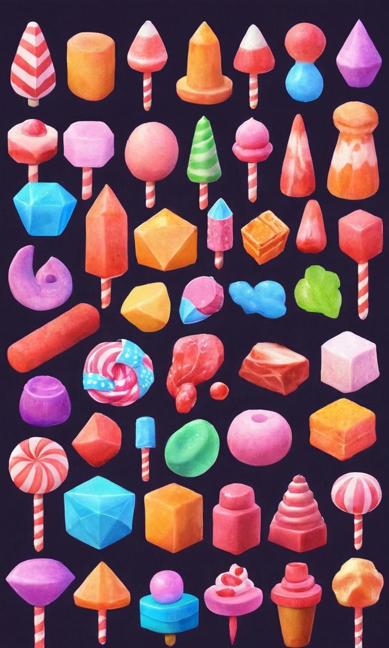 candy, pixelated, sweets, wallpaper