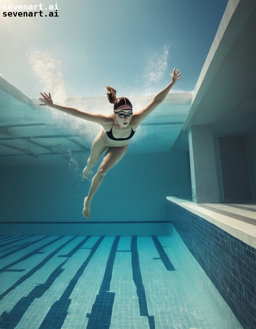 swimmer, diving, pool, graceful, sport, woman sport