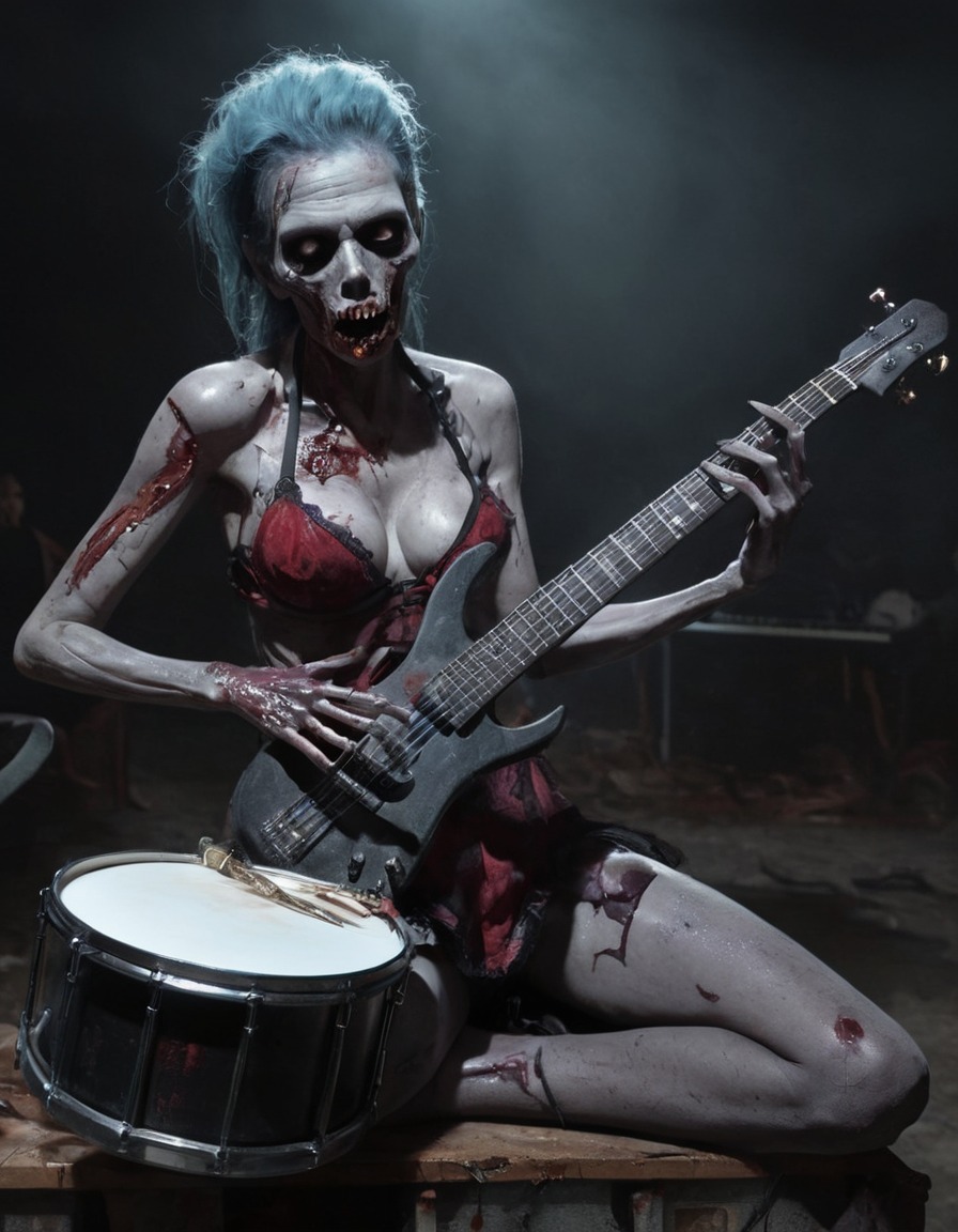 zombie, music, musical instrument, band