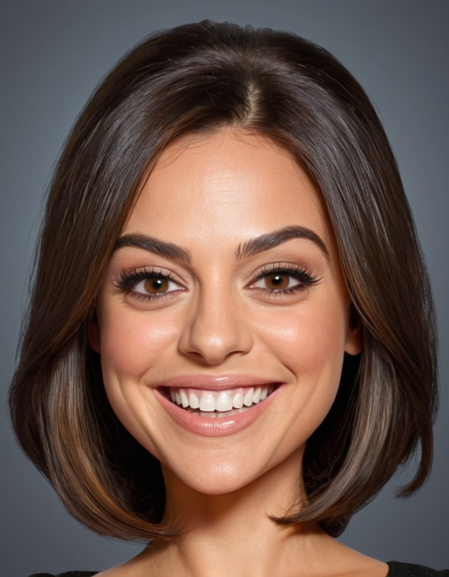 mila kunis, actress, celebrity, caricature, big head, crazy smile, humor