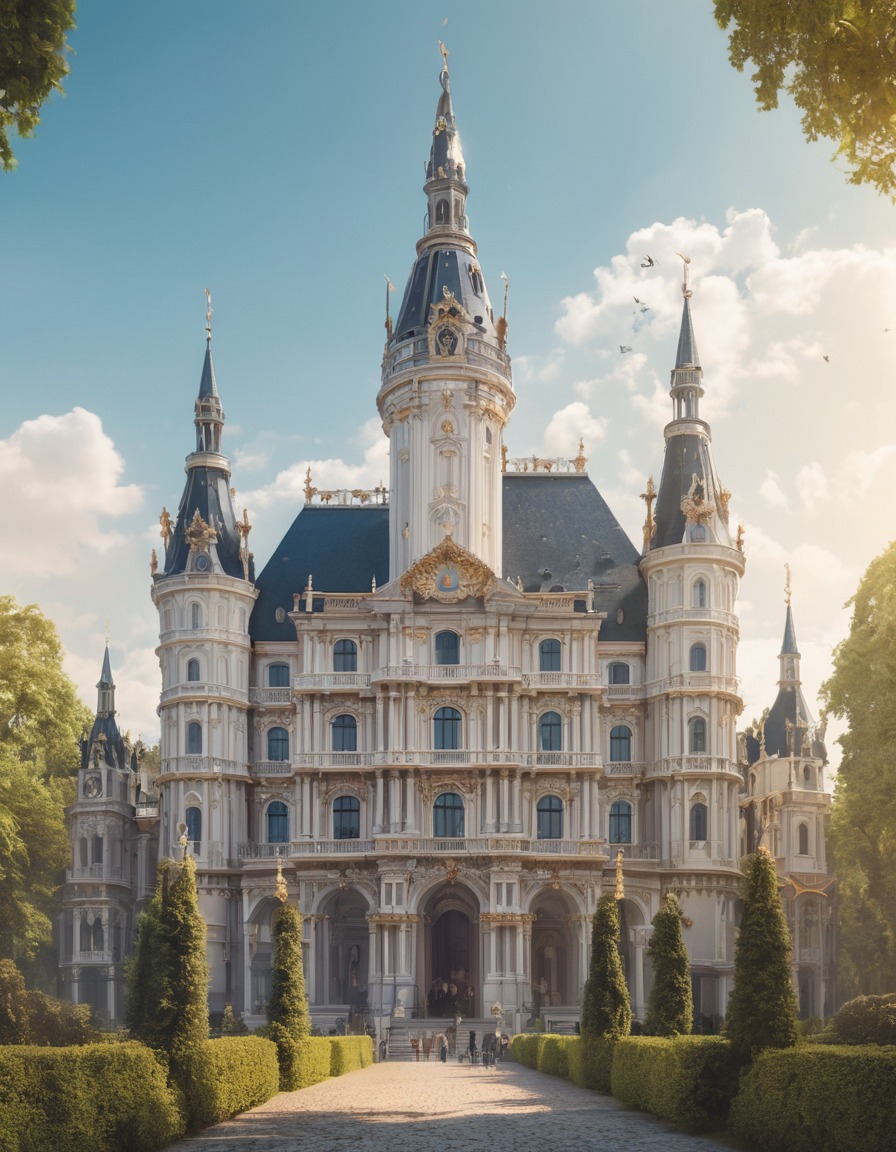 architecture, palace, european, ornate, spires