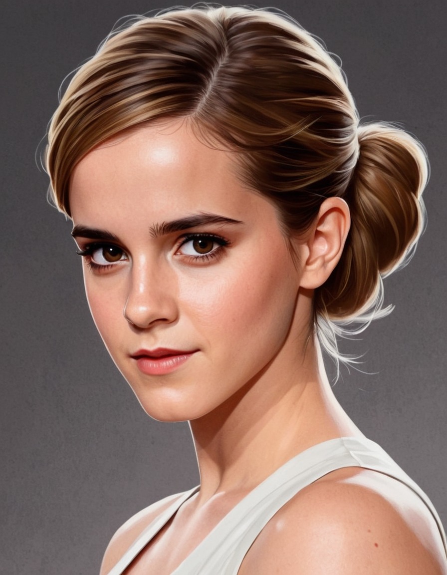 emma watson, portrait, humor, british actress, celebrity, art, painting