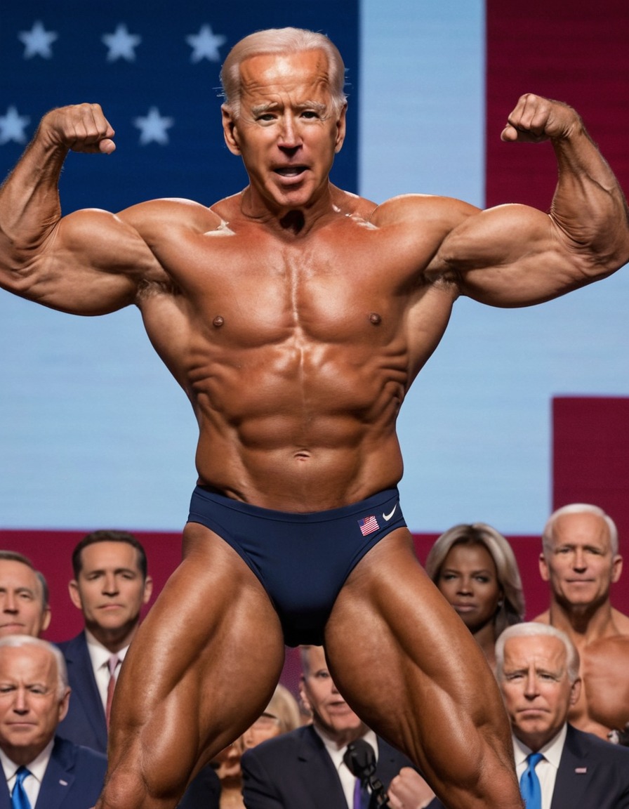 joe biden, bodybuilder, muscles, stage