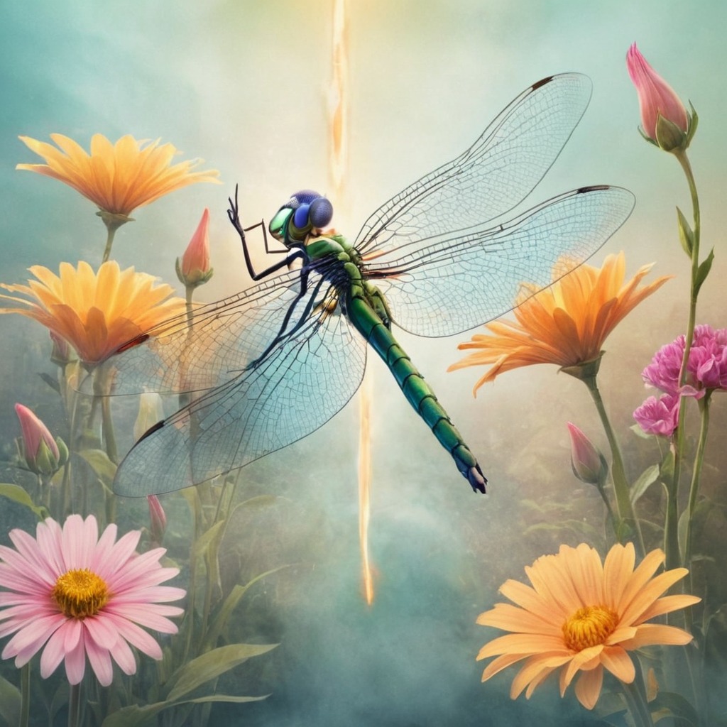 digitalart, fantasyart, digitalpainting, insect, butterflies, dragonfly