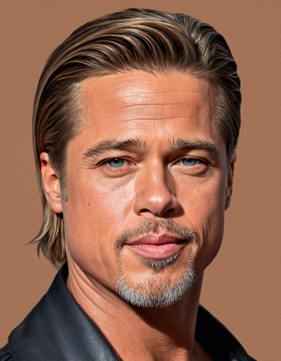 brad pitt, portrait, painting, celebrity, art, actor