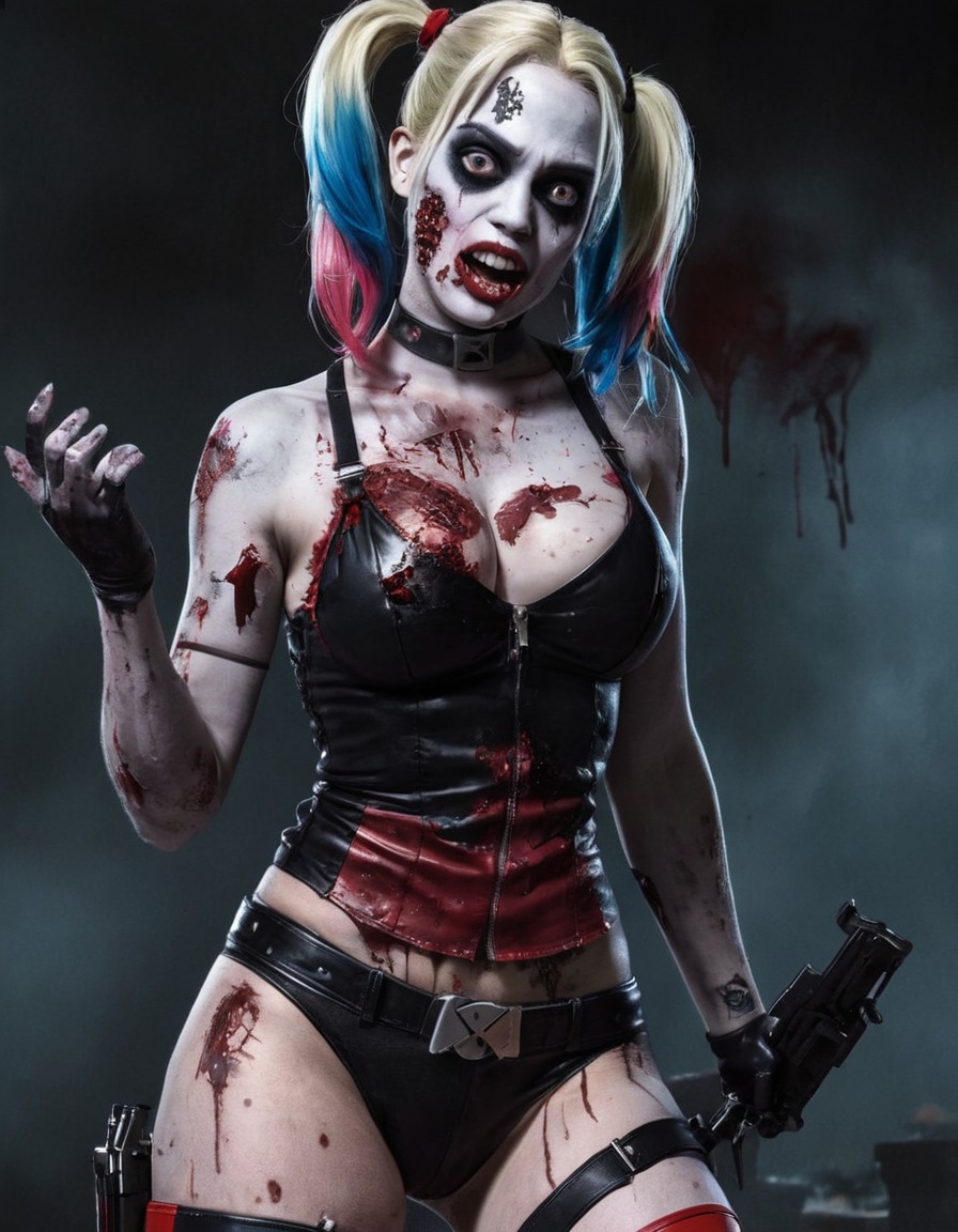 zombie, harley quinn, dc comics, undead, superhero, comic character