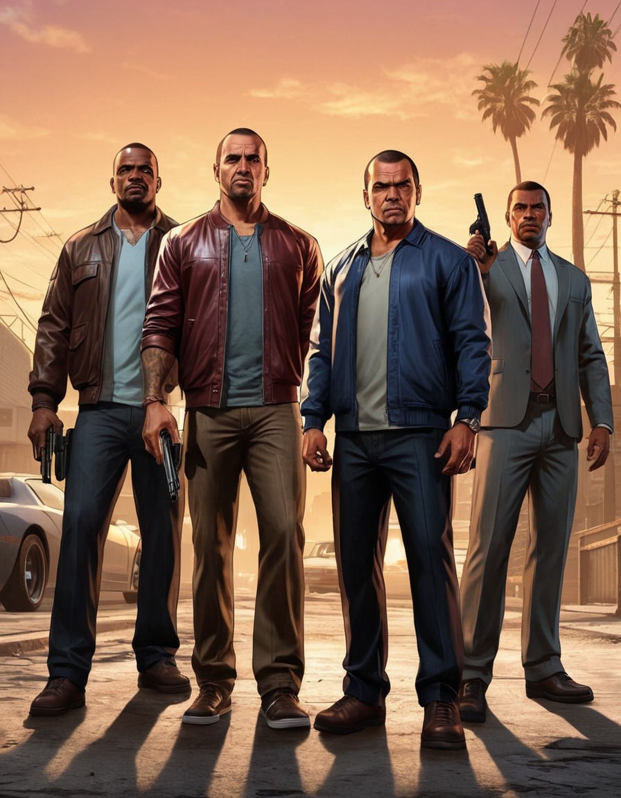 grand theft auto v, michael, franklin, trevor, urban, video games, characters, computer games