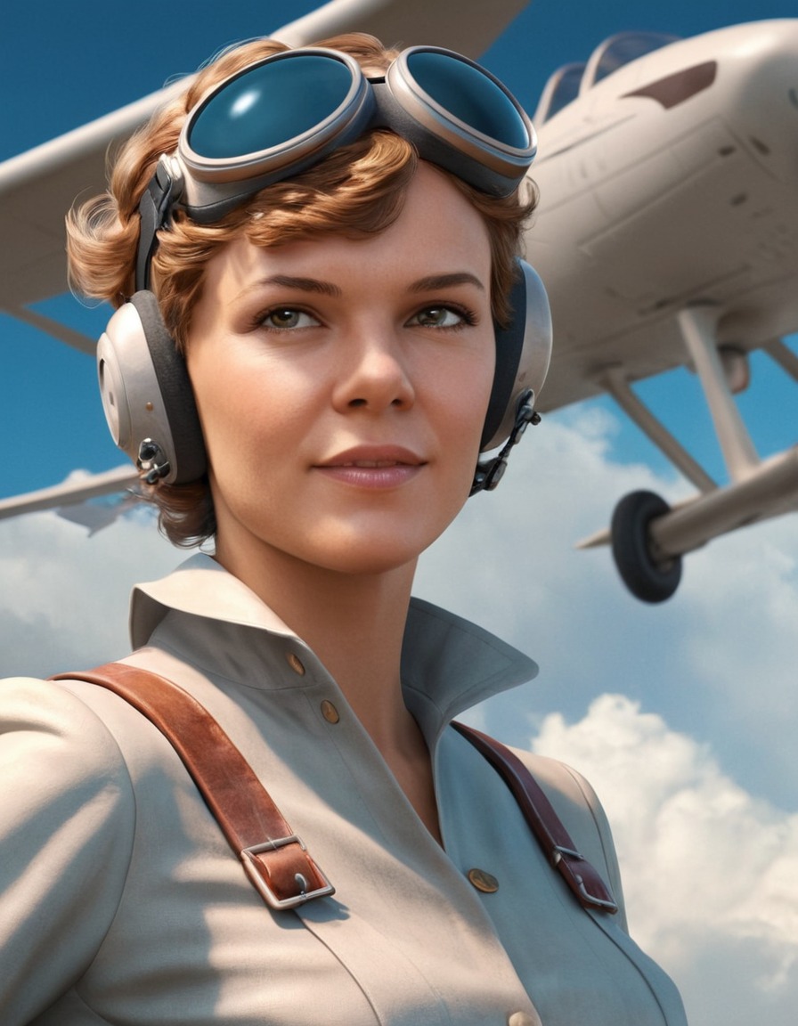 amelia earhart, drone, aviation, exploration, sky, adventure