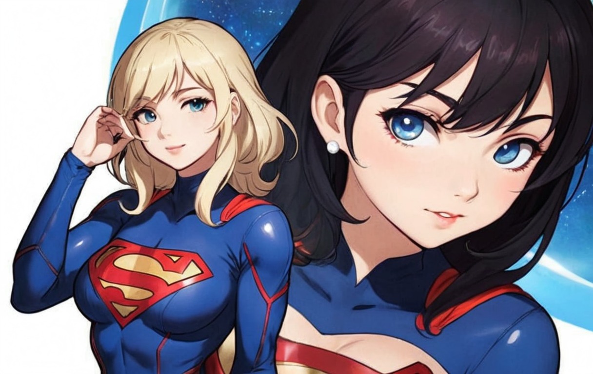 anime, fanart, supergirl, digitalart, cartoon, animegirl, digitalpainting, wallpaper, superheroine, animedrawing, characterdesign