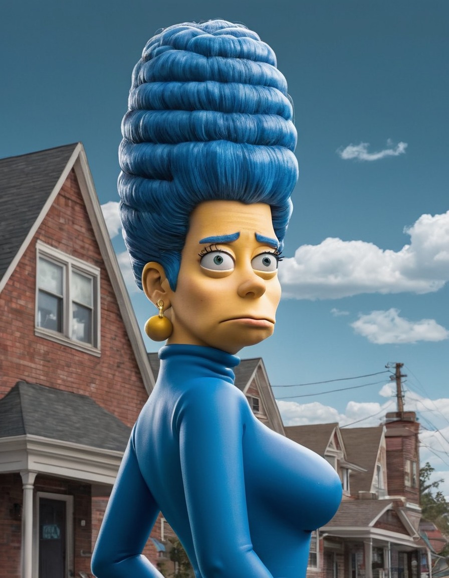 marge simpson, simpsons, cartoon, iconic hairstyle