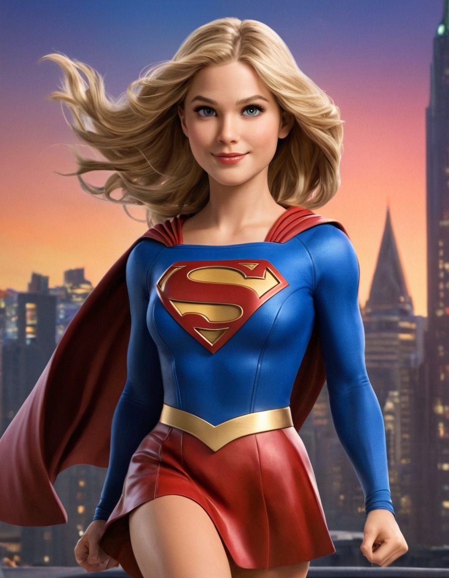 fun, supergirl (dc comics), dc comics, heroine, caricature, humor, tribute