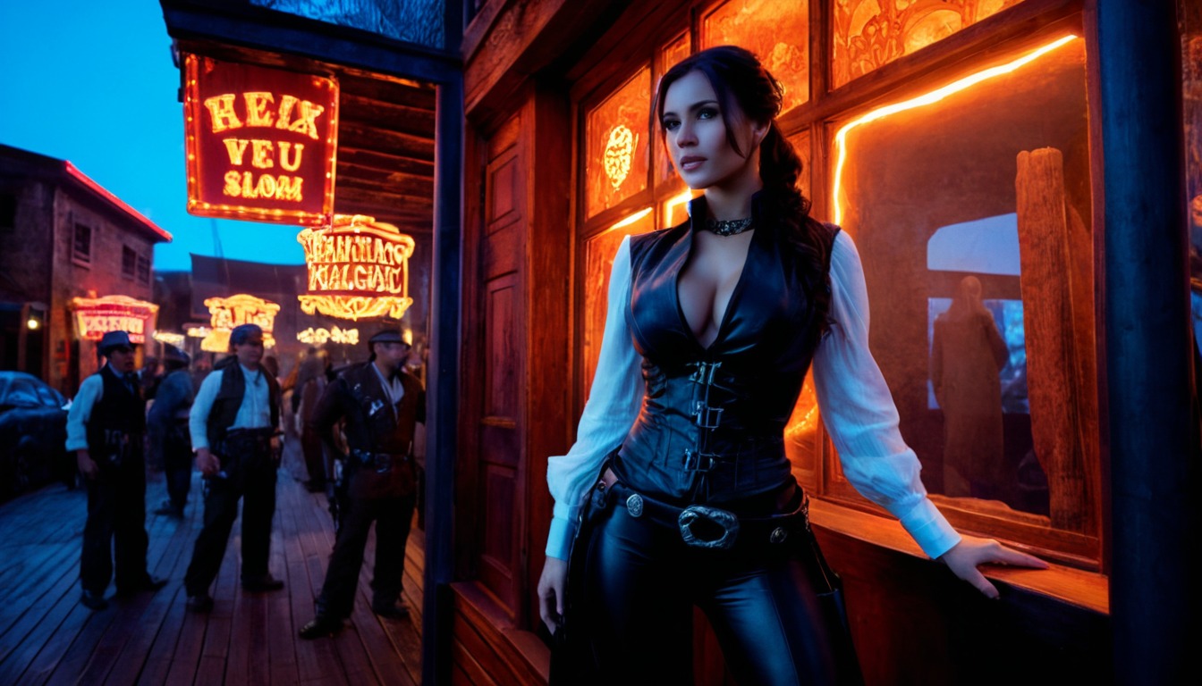 digitalart, leather, west, westerncowgirl