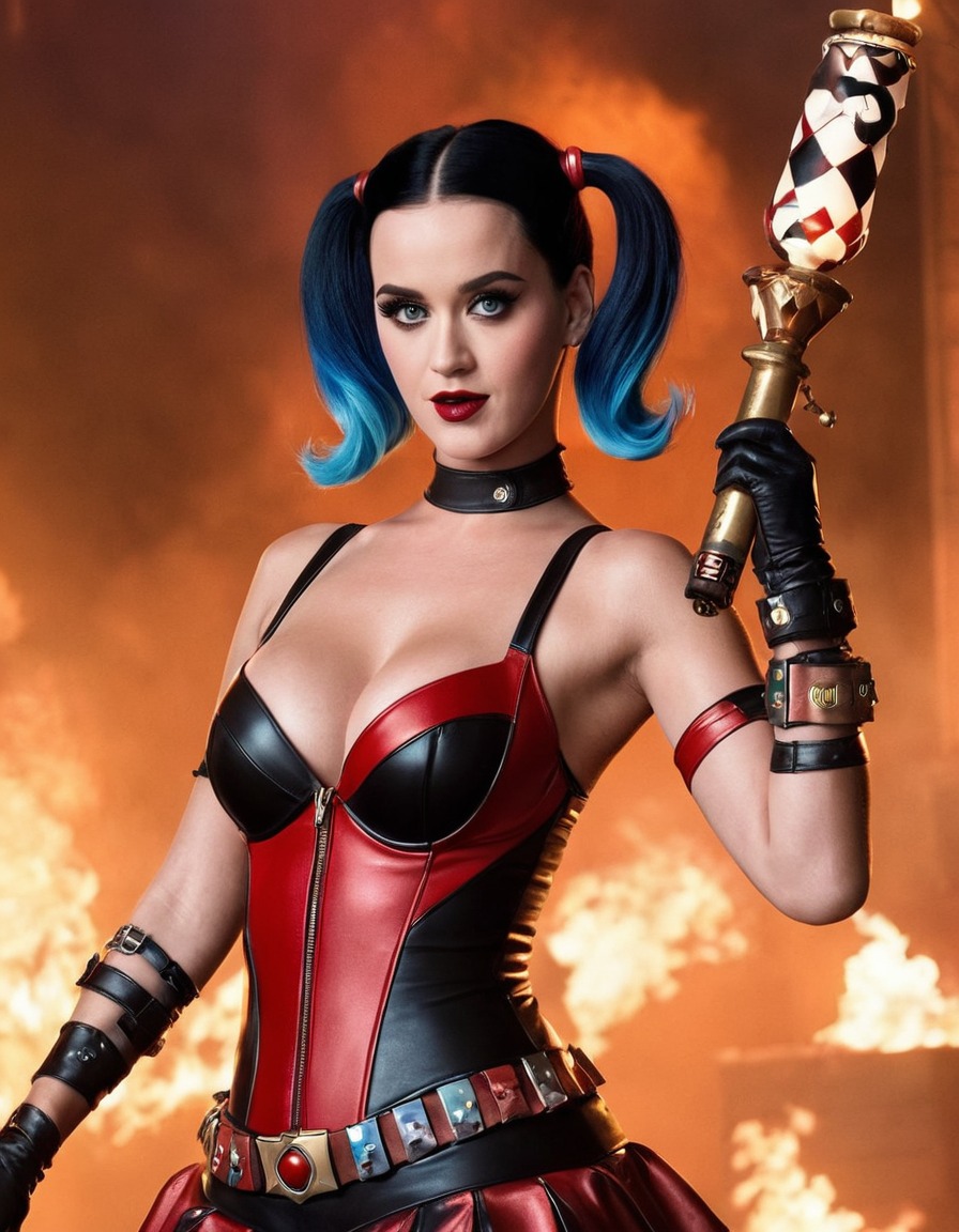 katy perry, harley quinn, music artist, cosplay, superhero, villain, entertainment