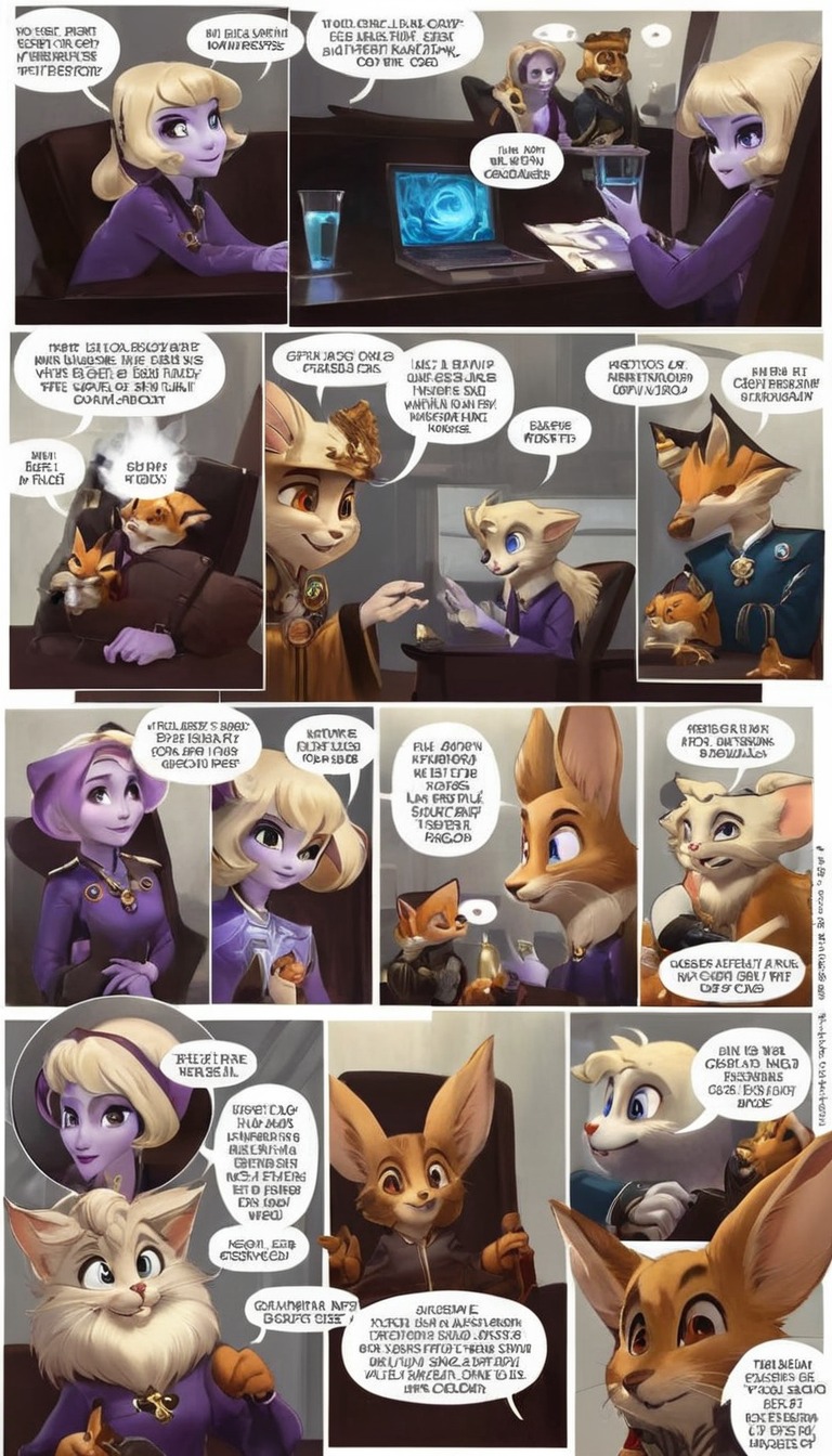 comic, fox, rabbit, zootopia, disney, crossover, donaldduck, minervamink, robocop, sebun, beastars