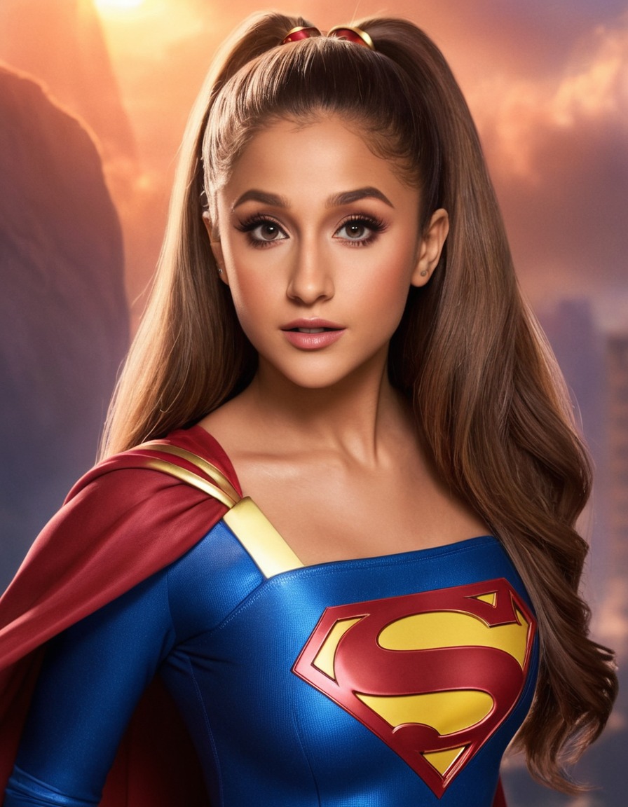 ariana grande, supergirl, singer, pop star, celebrity, superhero, role model