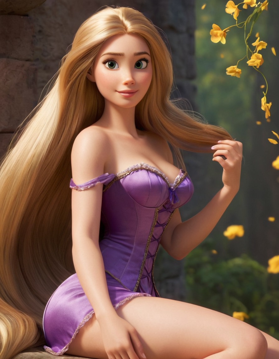 rapunzel, tangled, disney princess, fairy tale, long hair, magical, beautiful woman