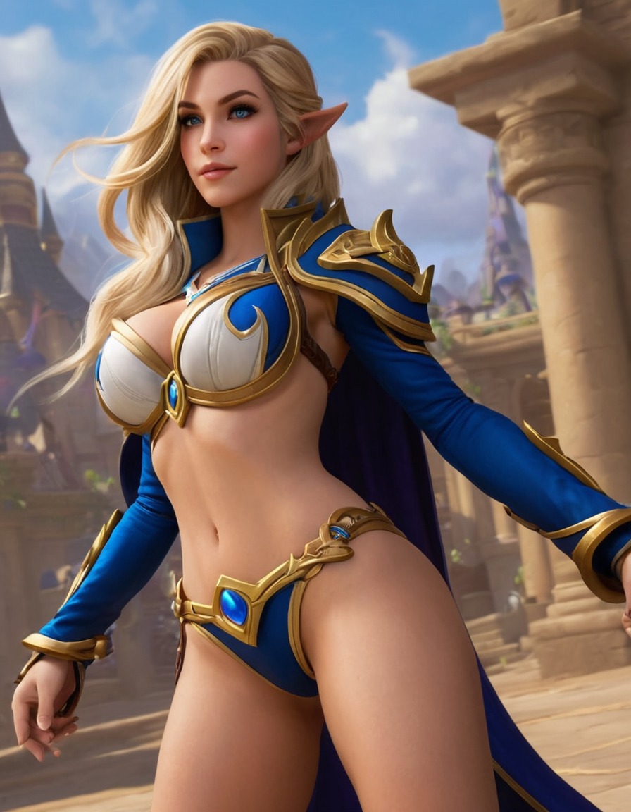 jaina proudmoore, world of warcraft, mage, warcraft universe, video game character, combat, magic