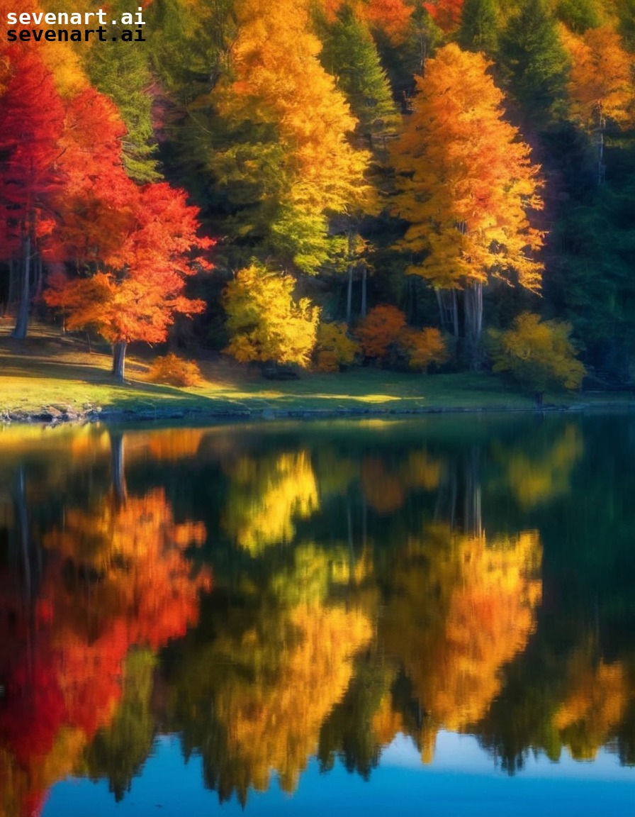 nature, lake, autumn, reflection, serene