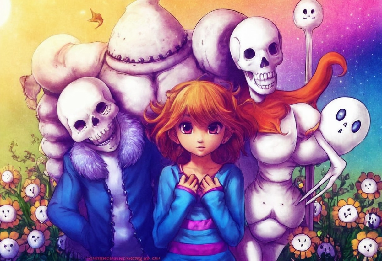 undertale, character, dog, fanart, fantasy, flowey, frisk, ghost, heart, papyrus, sans, papyrus_undertale, greaterdog