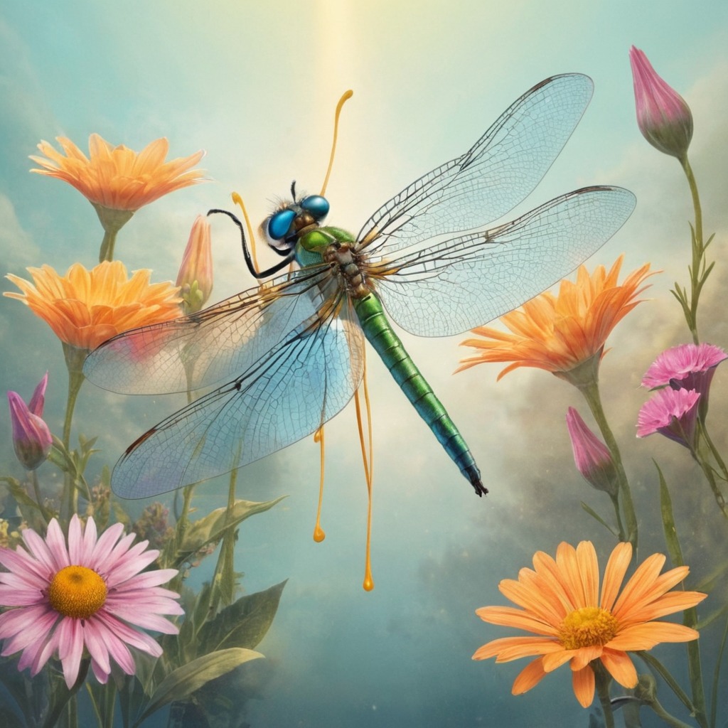 digitalart, fantasyart, digitalpainting, insect, butterflies, dragonfly