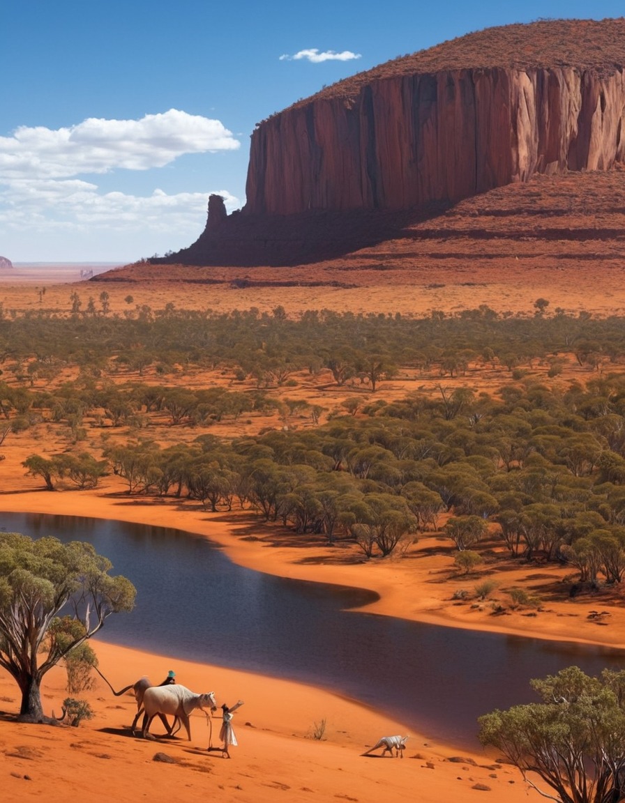 australian outback, yara-ma-yha-who, mythical creatures, illustration, fantasy, folklore