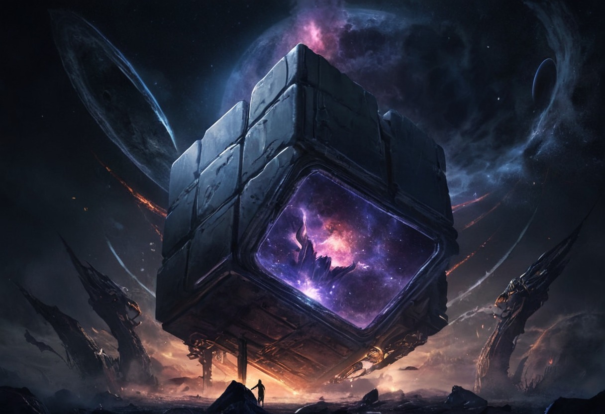 scifi, space, cube, galaxy, void, seaart, ai_art