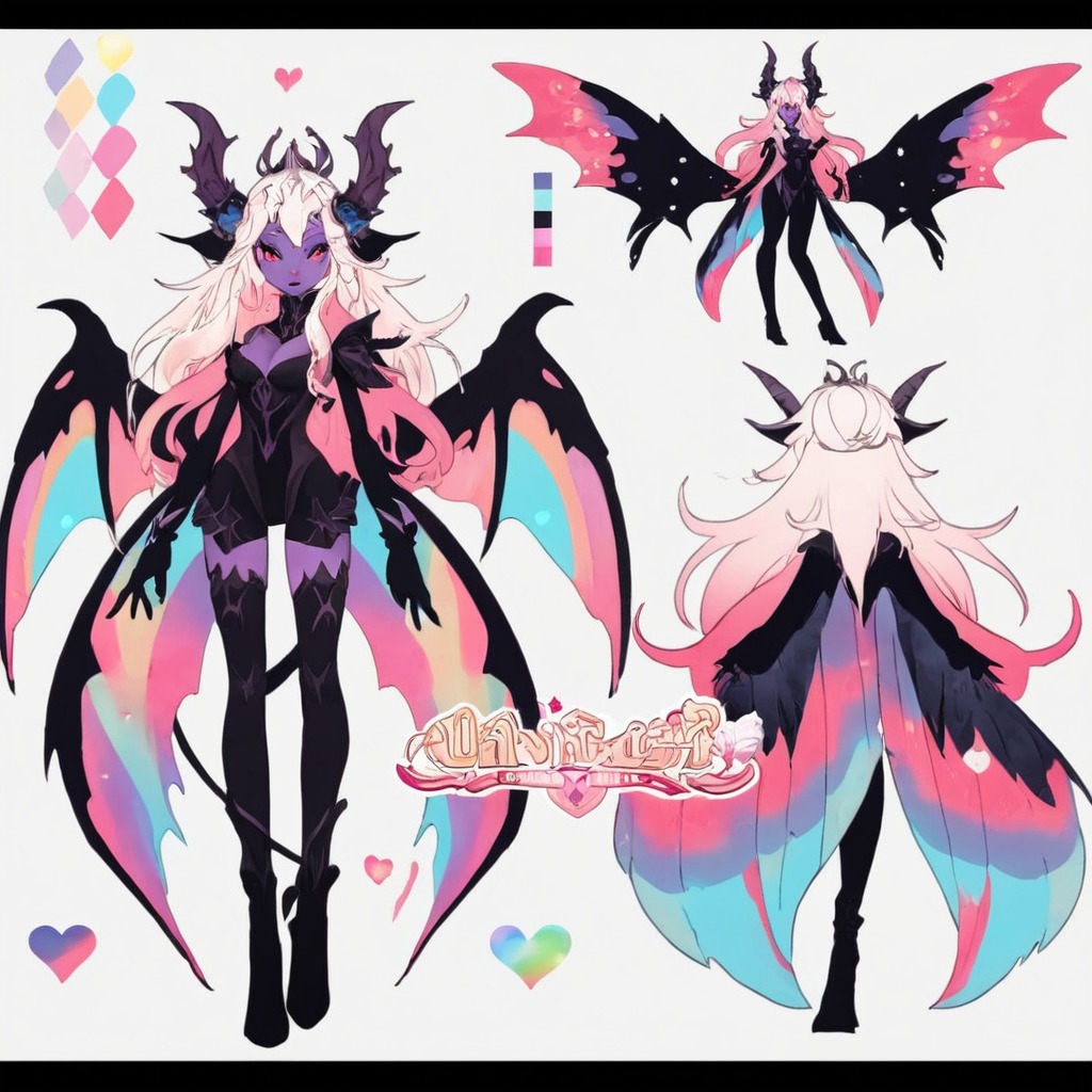 digitalart, closedspecies, sale, referencesheet, adoptableauction, adoptablesopen, adoptable, characterdesign, anime, beautifulgirl, demon, dragon, neon, rainbow, wings, cheapadoptables, pointadoptables, cheapadopts, cheappointadopts, hazbinhotel, hazbinhoteloc, hazbinhoteladopt, hazbinhoteladoptables