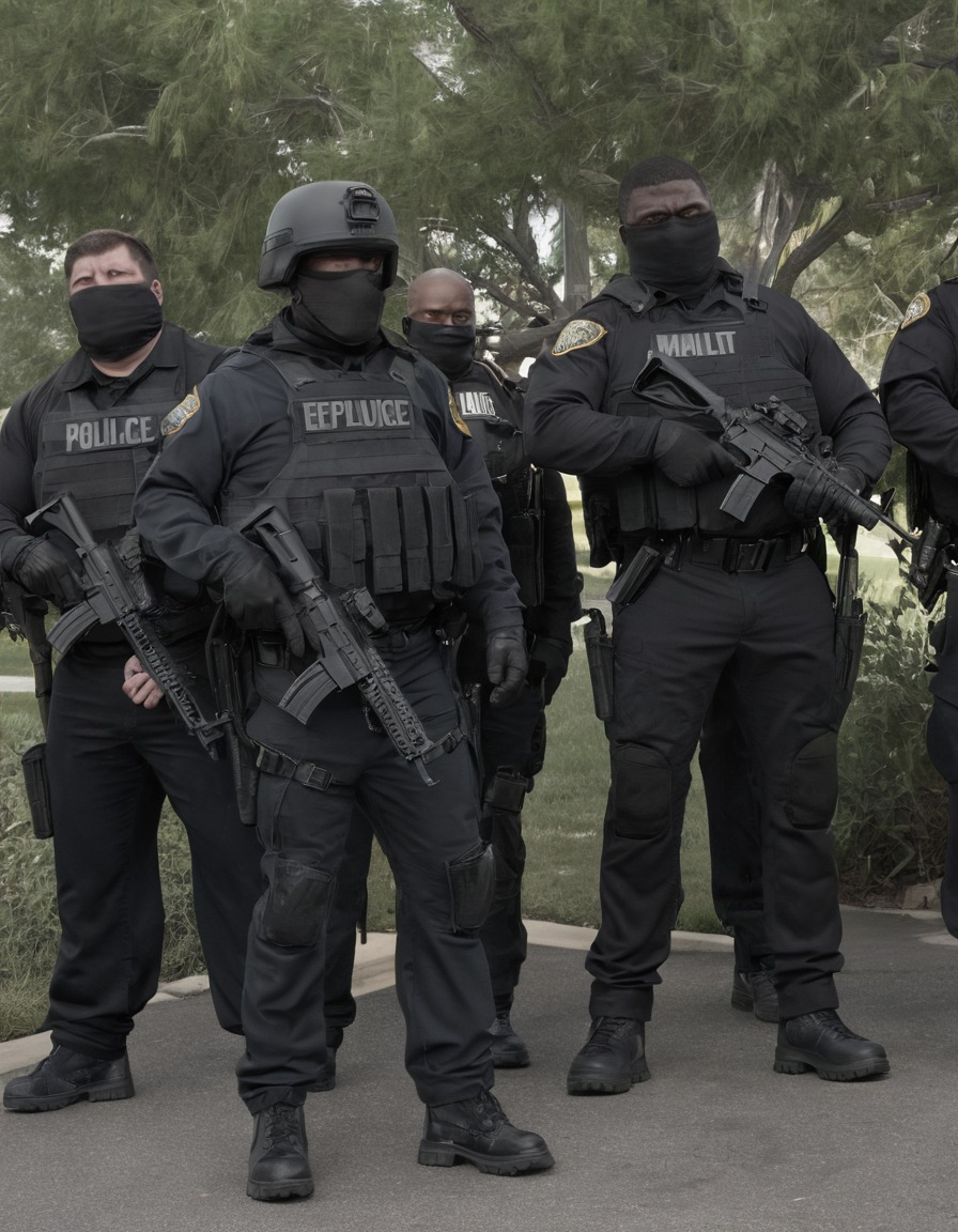 tense standoff, armed militia, law enforcement, suburban neighborhood, conflict, united states, crisis management, war, usa