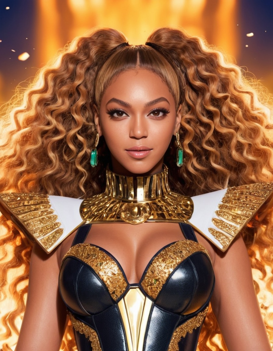 beyoncé, anime, queen, stage, performance, confidence, grace