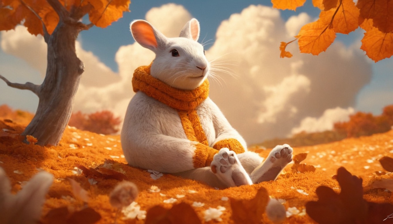 digitalart, rabbit, wallpaper, autumn, creature, dark, epic, fall, fantasy, fantasyart, fantasyartwork, fantasycharacter, fantasyillustration, horror, leaves, macabre, magic, mouse, mythology, pullover, scifi, scififantasy, sweater, scifiartwork, aiart, dailychallenge, sweaterweather, jamesar, noaihaters