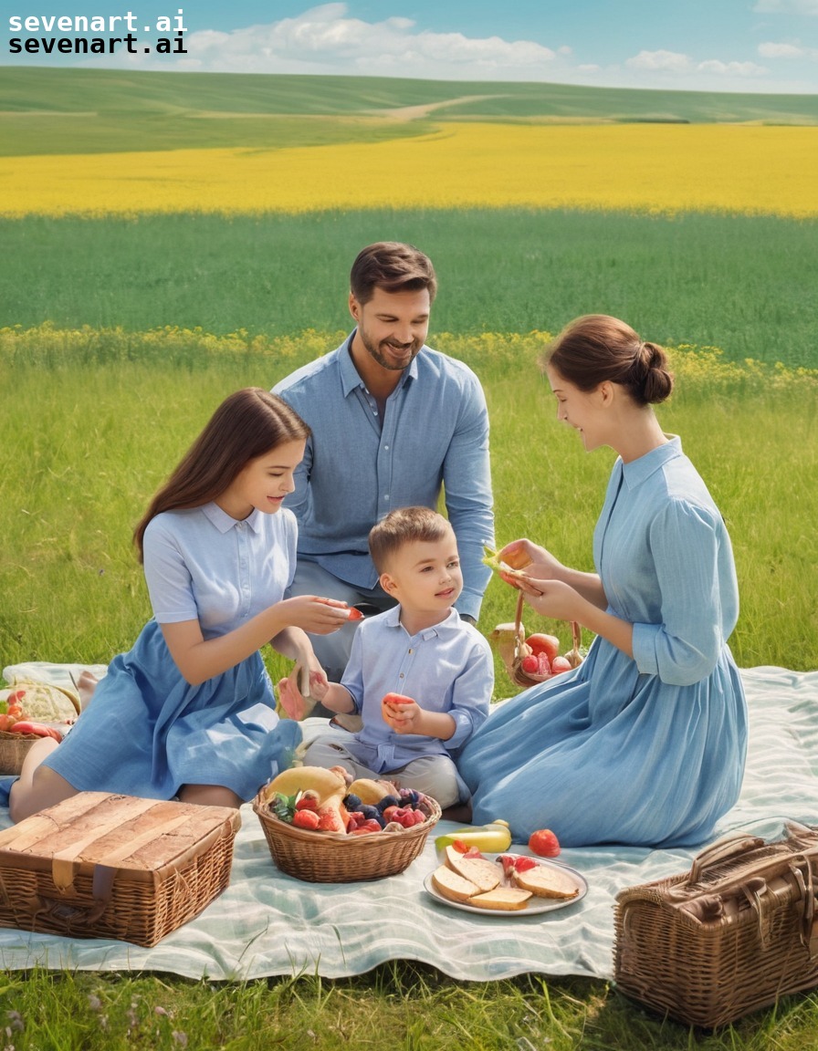 ukrainian, family, picnic, field, outdoors, ukraine, ukrainians