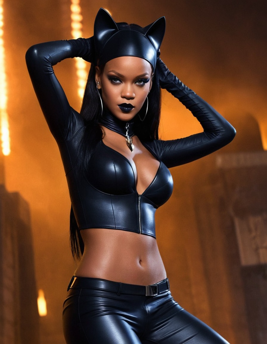 rihanna, catwoman, celebrity, superhero, dc comics, feline, music artist