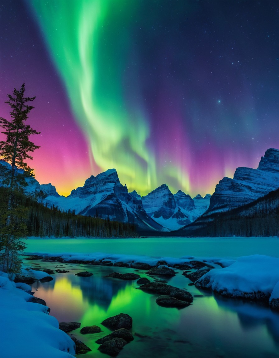 nature, beauty, northern lights, aurora borealis, night sky, vivid colors