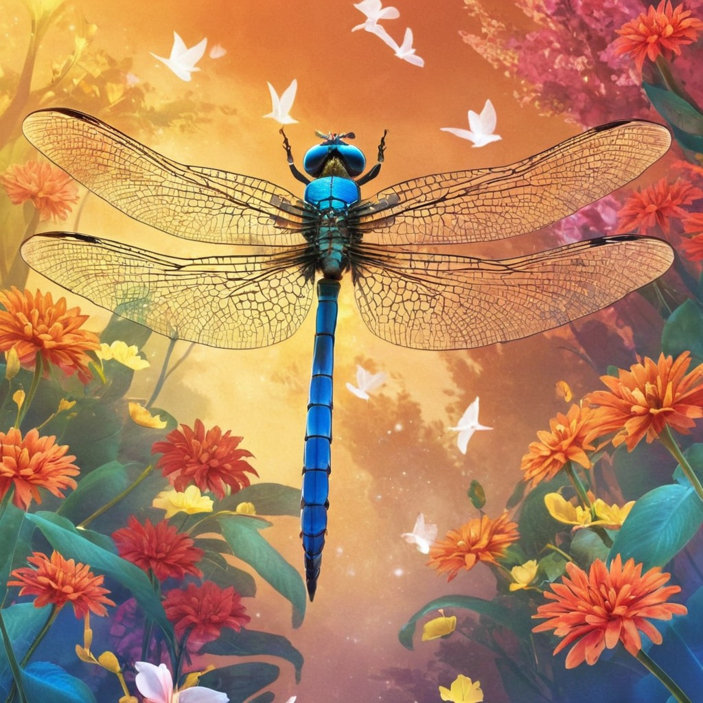 digitalart, insect, dreamup, digitalpainting, floral, dragonfly, ai_art