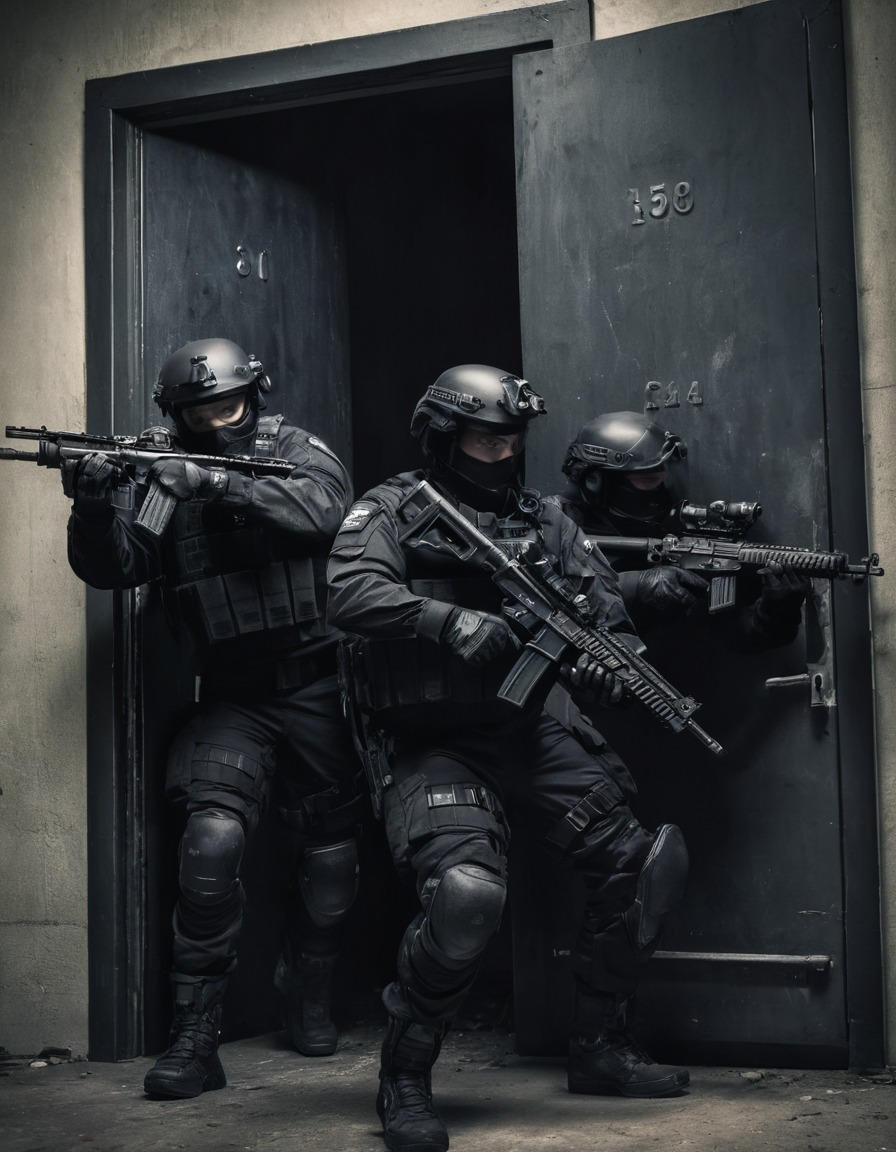 law enforcement, swat team, door breach, tactical operation, urban warfare, raid, special weapons and tactics, war, usa