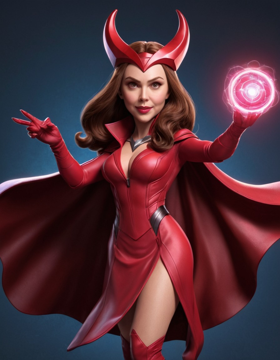 fun, scarlet witch (avengers), avengers, caricature, comedy, entertainment