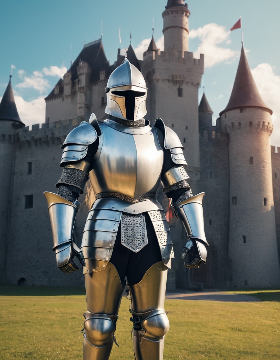 medieval, technology, knight, castle, smartphone, art