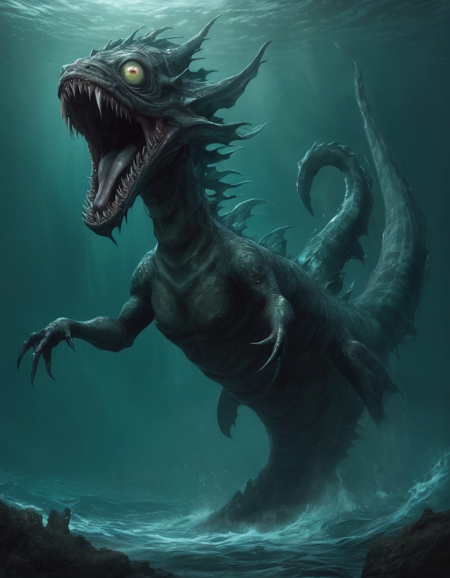 kelpie, epic, sea monster, mythical creature, scottish folklore, water spirit, celtic mythology