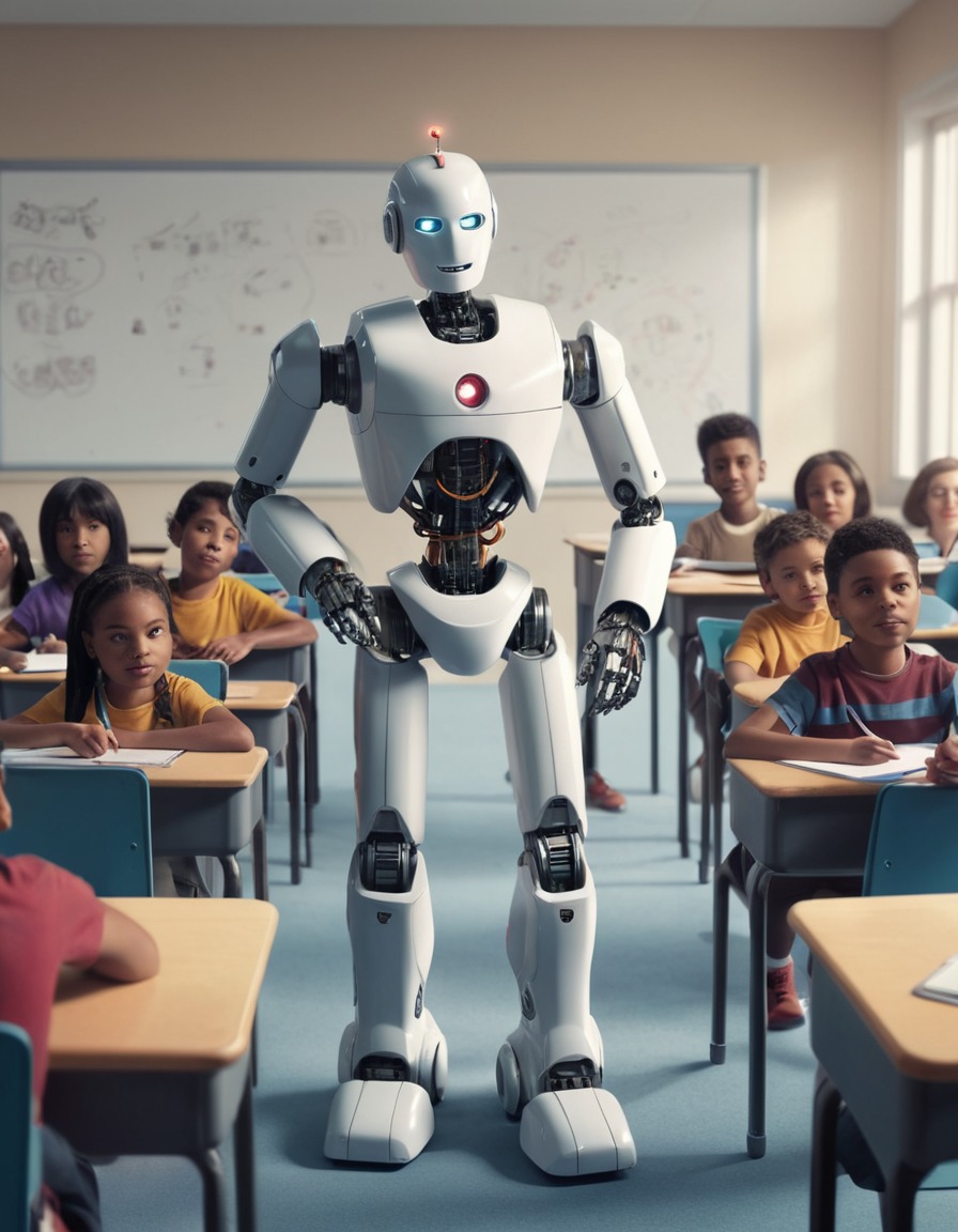 robot, teacher, classroom, diverse students, education, robots