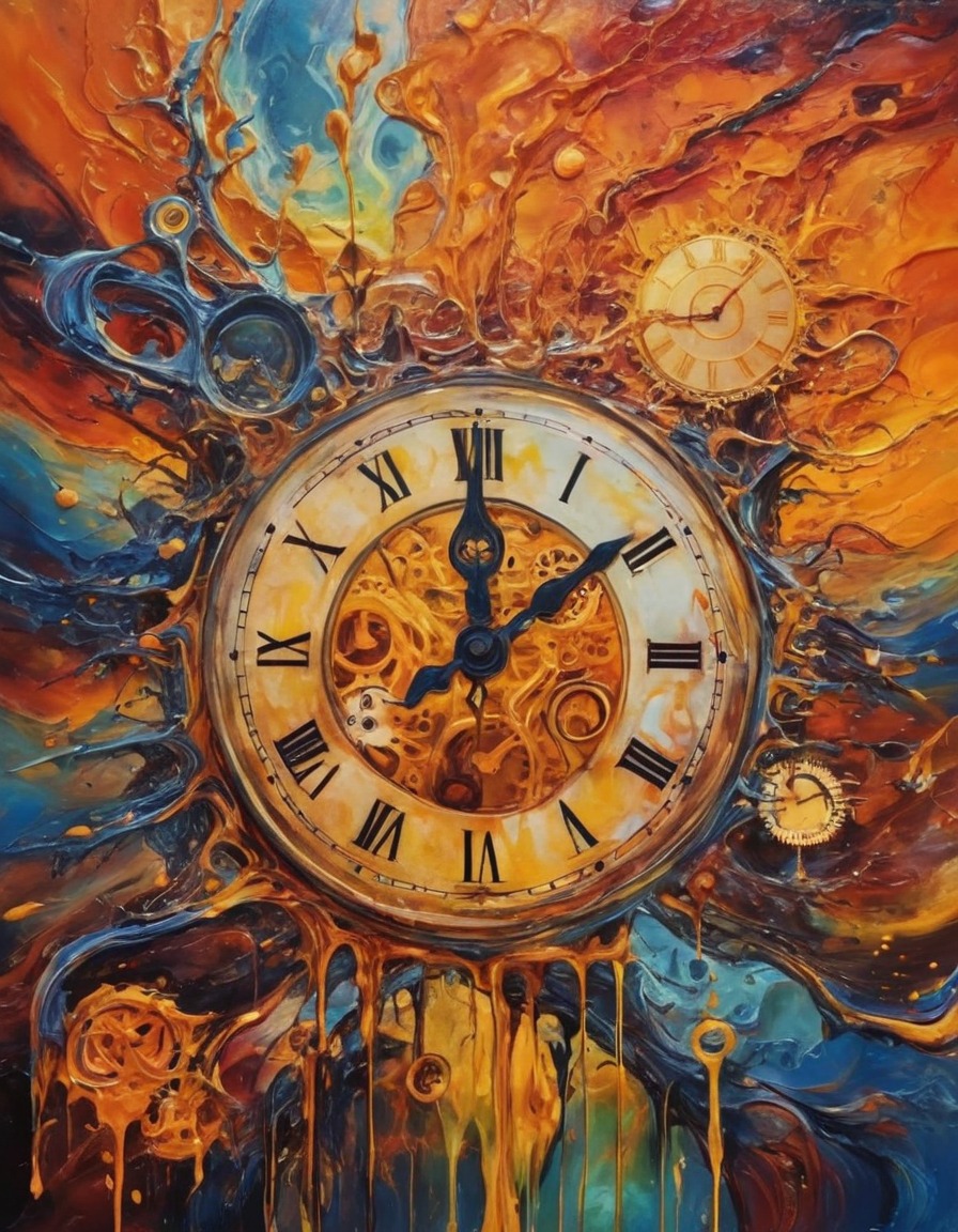 art, surrealism, time, clock, melting, surreal