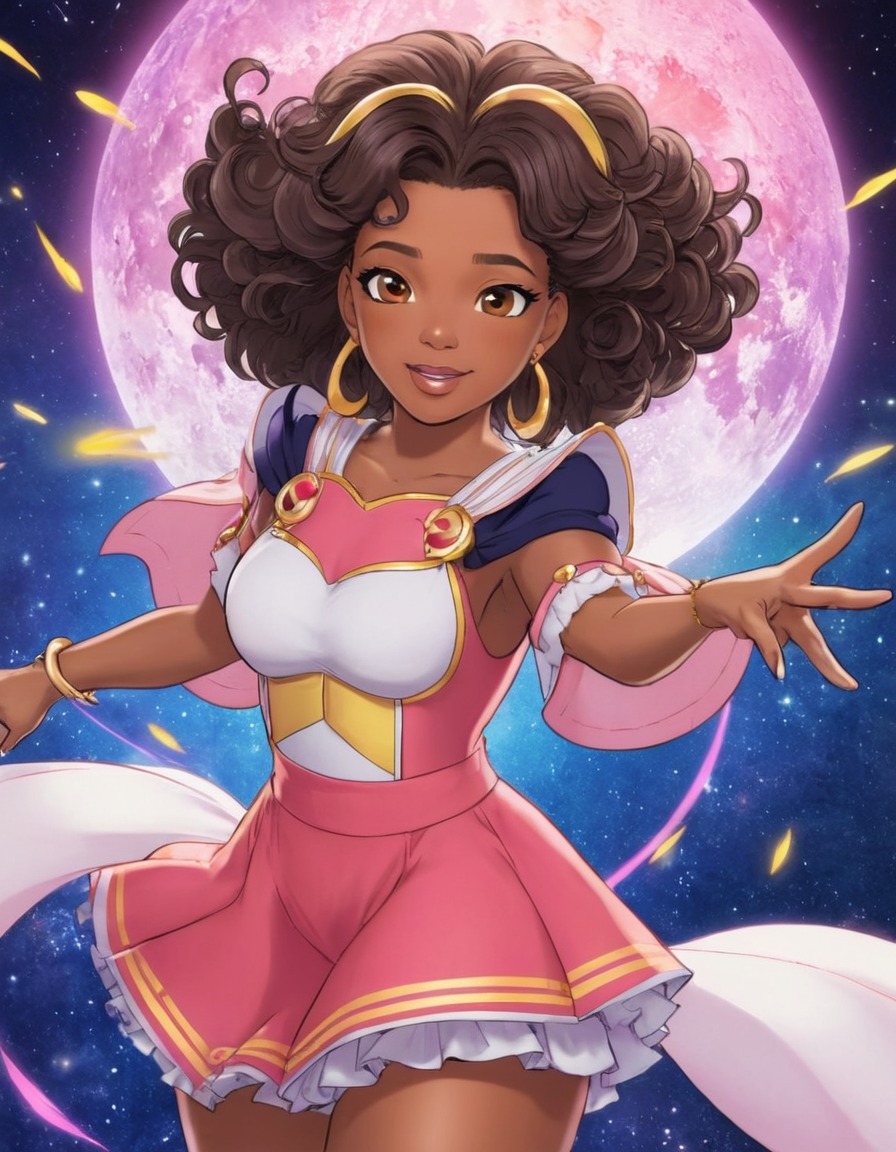 oprah winfrey, magical girl, anime, fantasy