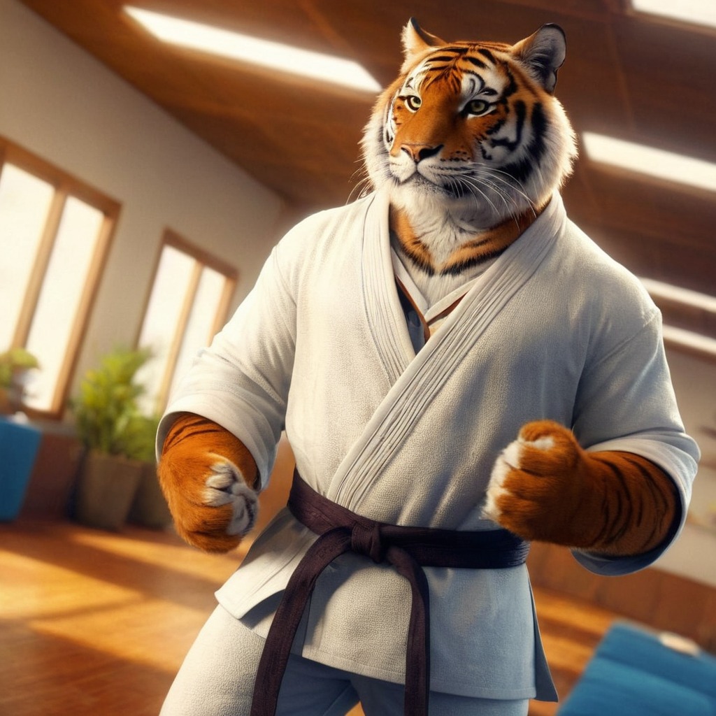 cartoon, tiger, martialarts, warrior, arts, belt, bing, black, creator, hero, image, karate, martial