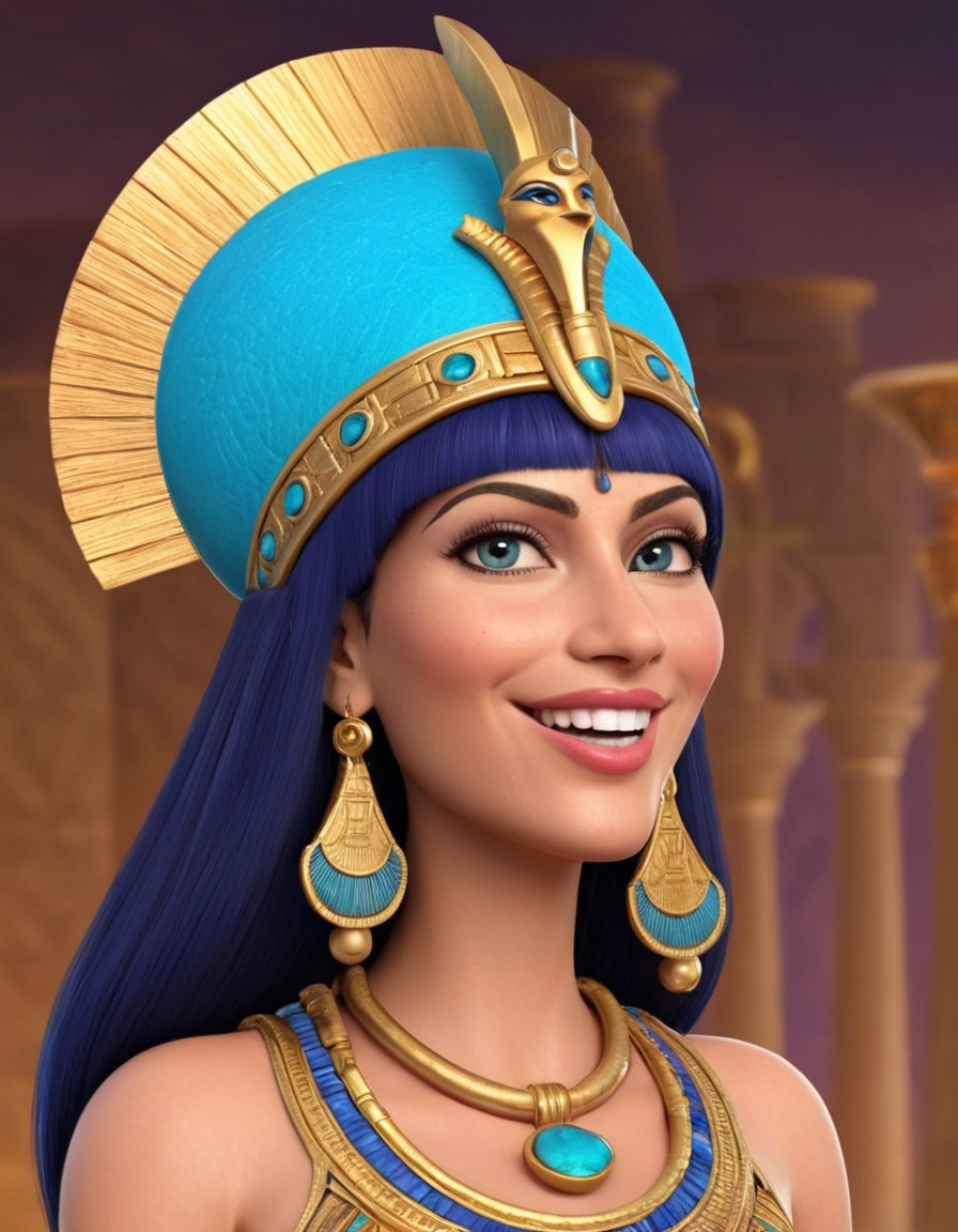 humorous, caricature, playful, cleopatra, funny