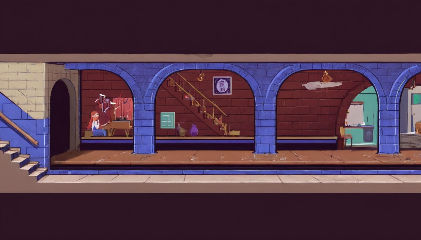 architecture, gamedev, cartoon, digitalart, gameart, noai, train