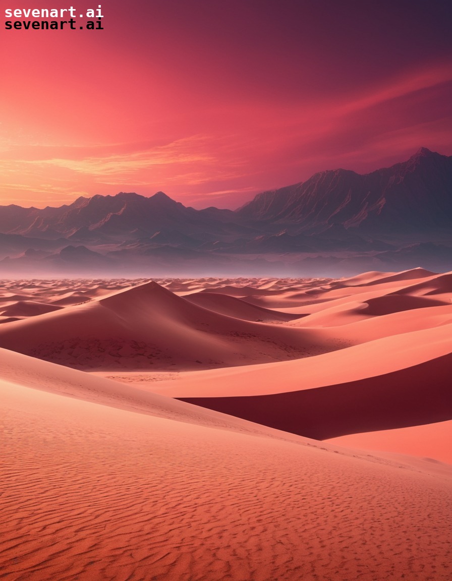 desert, sand dunes, vast landscape, crimson sky, fantasy landscape, dune