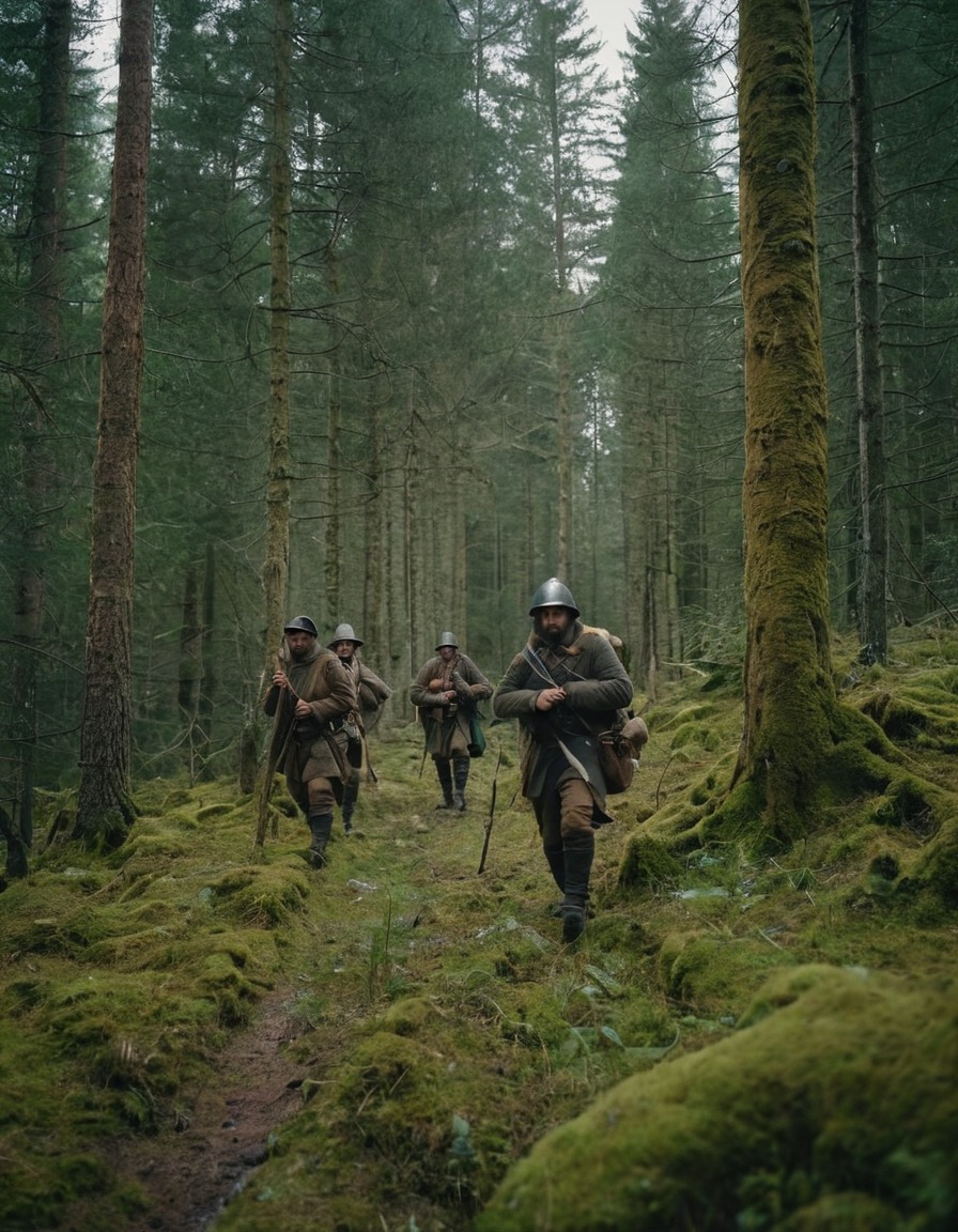 ancient gaul, hunters, game tracking, dense forest, 100 bc, hunting techniques, gaulic civilization