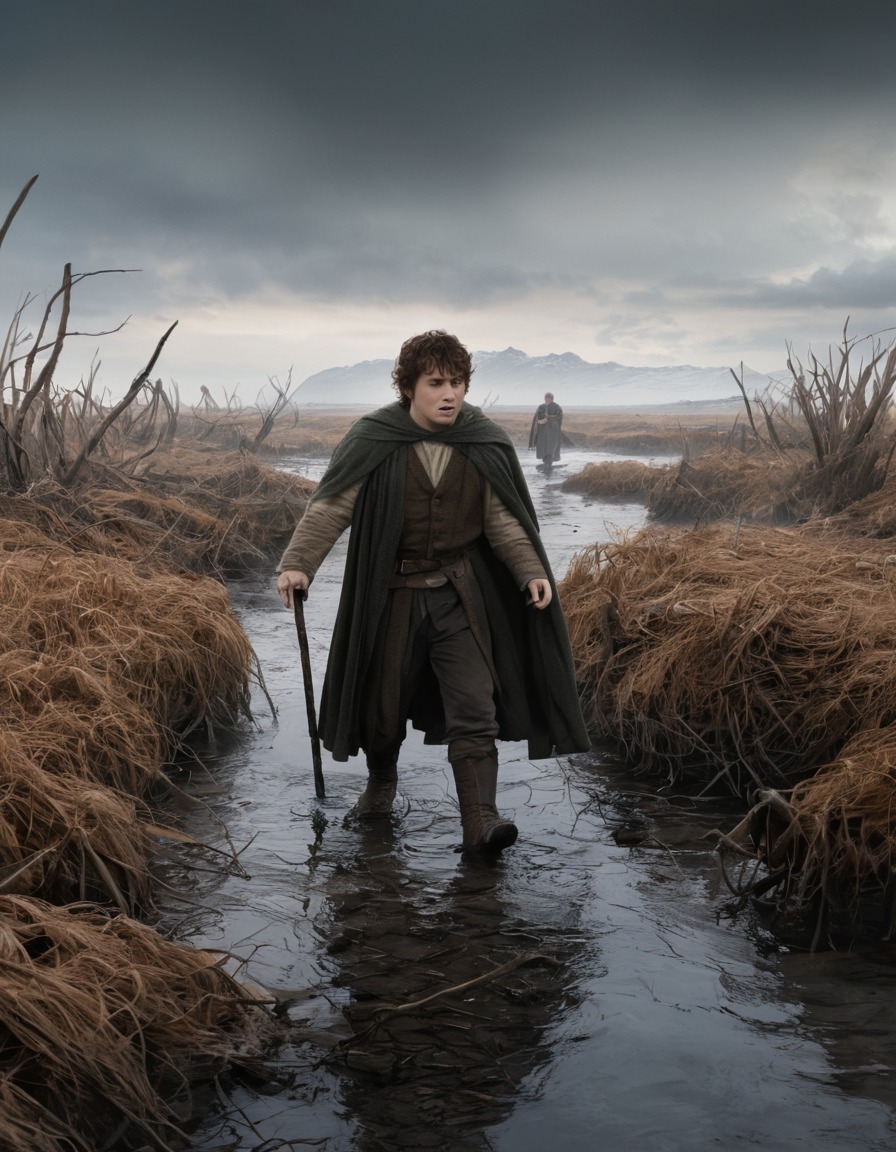 fantasy, dead marshes, frodo, samwise, adventure, john tolkien, tolkien