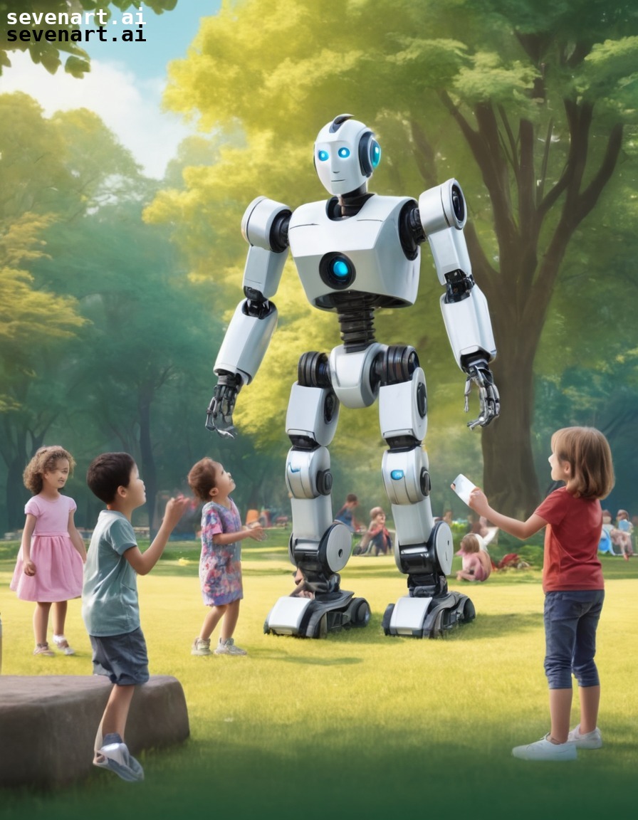 robot, children, park, playtime, future, robots